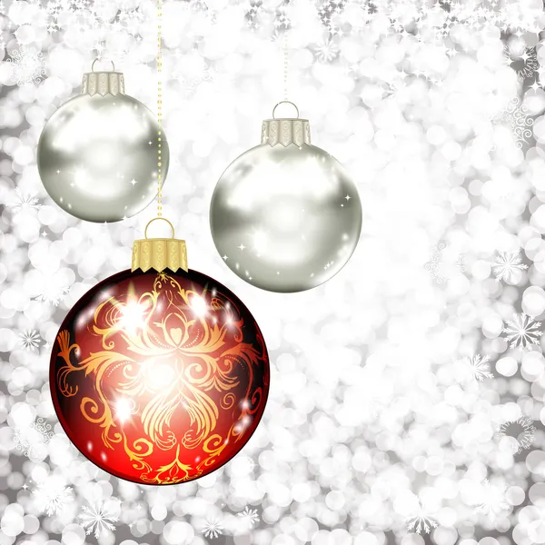 Arrière-plan avec boules de Noël illustration — Image vectorielle