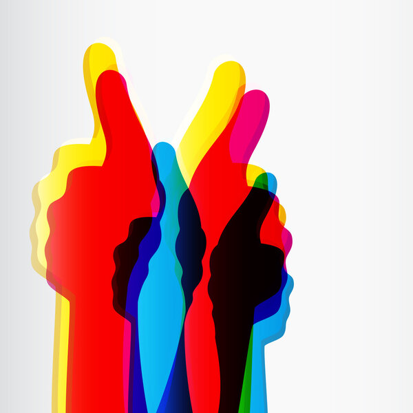 Like and Thumbs Up symbol. Abstract background.