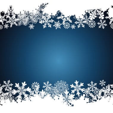 Christmas border, snowflake design background. clipart