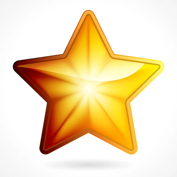 Ícone de estrela dourada no fundo branco — Vetor de Stock