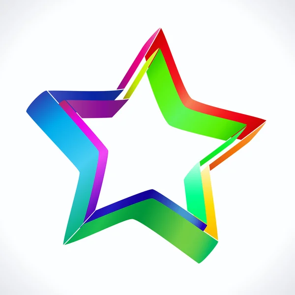 Icono de estrella colorido sobre fondo blanco — Vector de stock