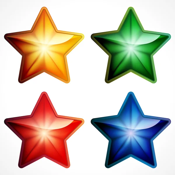 Icono de estrella de color sobre fondo blanco — Vector de stock