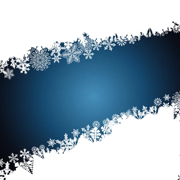 Christmas border, snowflake design background. — Stock Vector