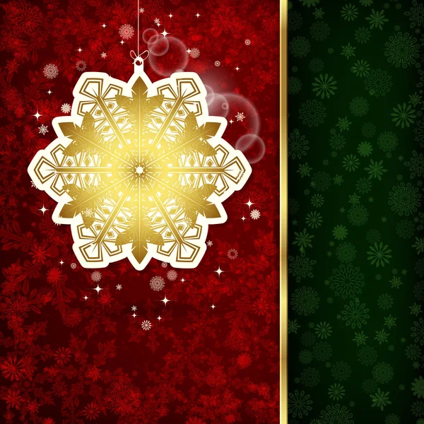 Fond avec décoration de Noël et flocons de neige, illustration — Image vectorielle