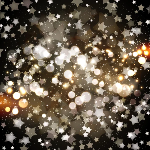 Leuchtend bunte fliegende Sterne auf einem fantastischen Designhintergrund. v — Stockvektor