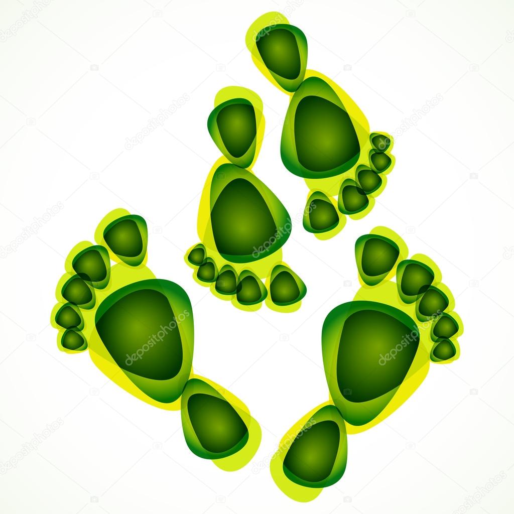 abstract green foot print background