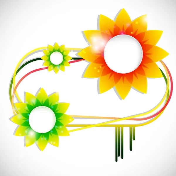 Banner floral vectorial con formas de marcos vacíos para su www des — Vector de stock