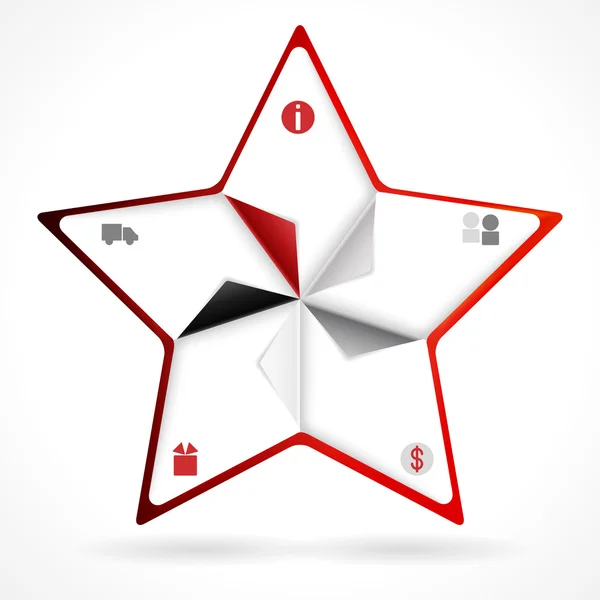 Modello di design stella cornice per infografica. vettore — Vettoriale Stock