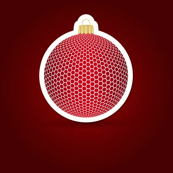 Christmas background. Sticker ball. Vector illustration. — Stock Vector