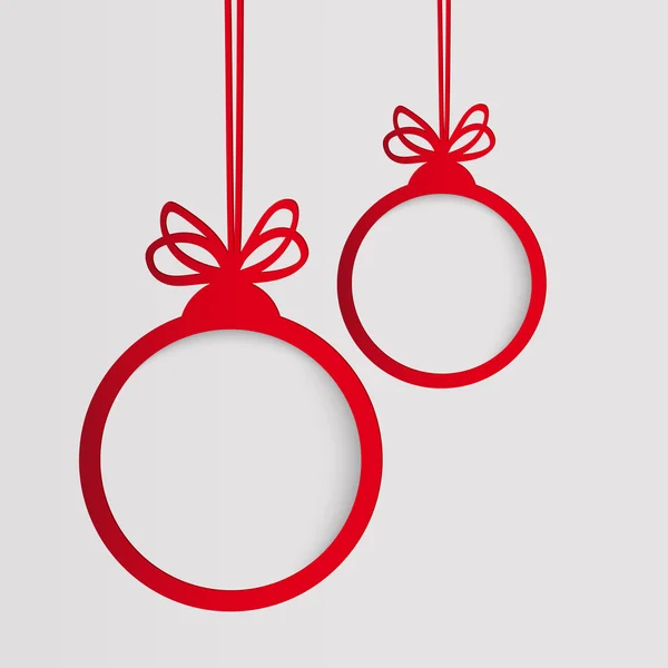 Bola de Navidad en forma de marco vacío para su texto. — Vector de stock