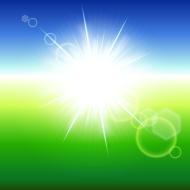 Yaz güneş ışınları ile arka plan. vektör çizim.