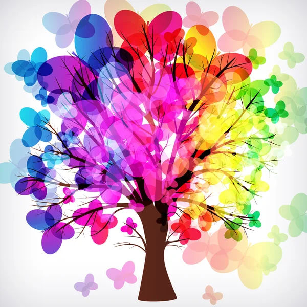 arka plan, ağaç dalları renkli butterf yapılan