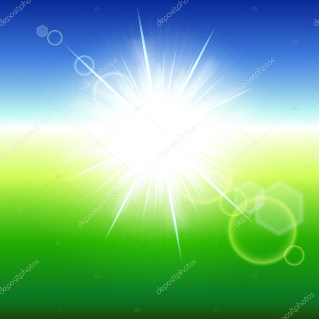 Summer abstract background with sunbeams. Vector illustration.