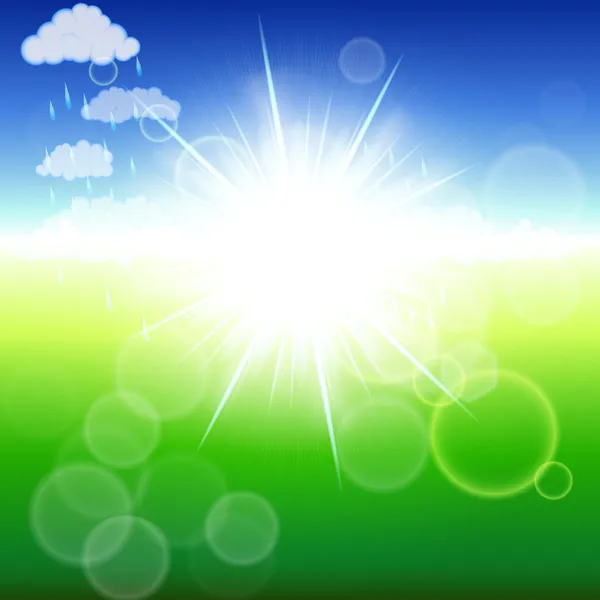 Fond abstrait d'été avec des rayons de soleil. Illustration vectorielle . — Image vectorielle