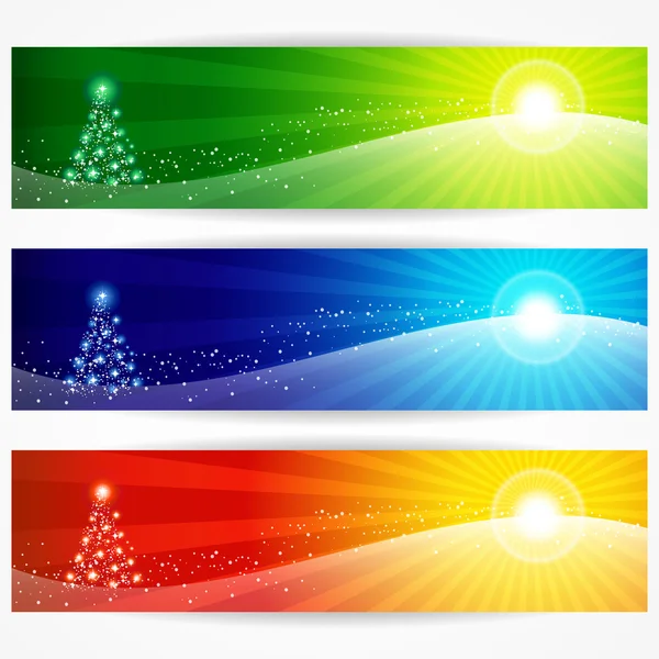 Abstract christmas banners for your design header. — Stock Vector