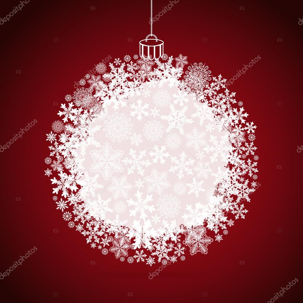 Christmas gift ball, snowflake design background.