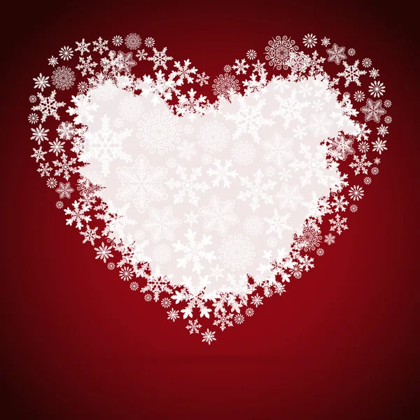 Christmas heart, snowflake design background. — Stock Vector