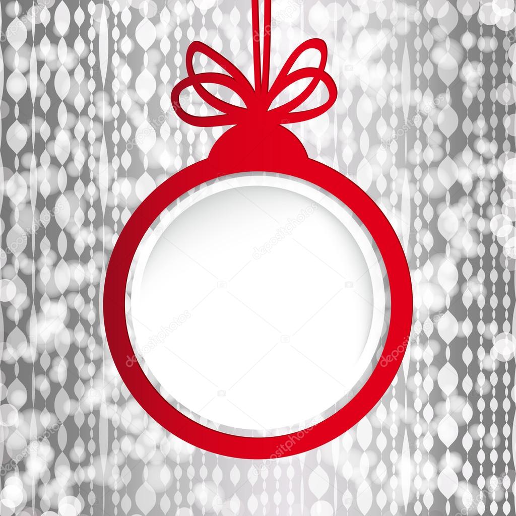 Christmas ball in the form of an empty frame for your text.