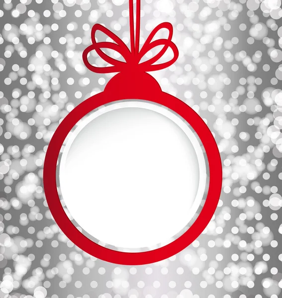 Χριστουγεννιάτικη μπάλα με τη μορφή ενός κενού πλαισίου για το κείμενό σας. — Διανυσματικό Αρχείο