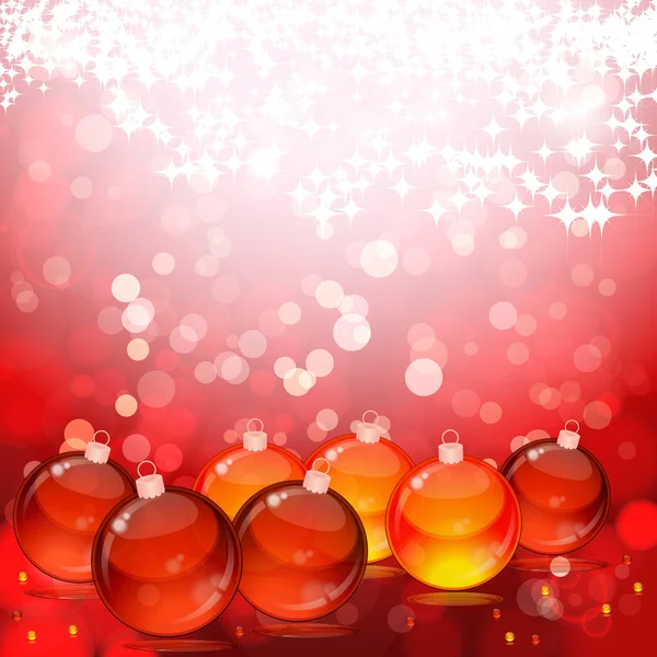 Christmas balls on abstract light background. — Stock Vector