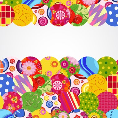 çiçek ve süslü daireler ile arka plan.