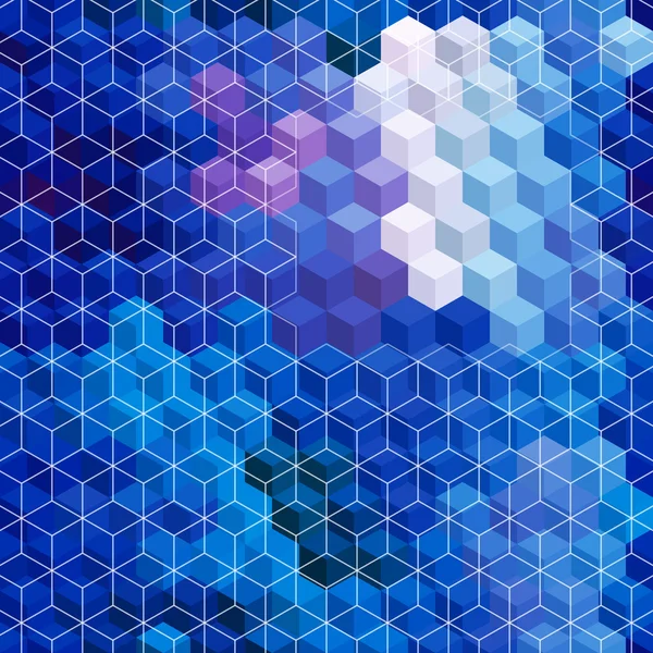 Blue cubic mosaic background. — Stock Vector