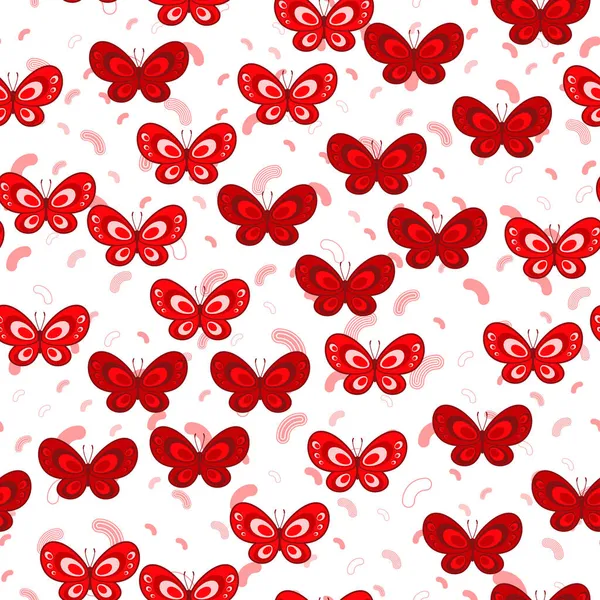 Papillon Motif Sans Couture Sur Fond Blanc Conception Impression Papier — Image vectorielle