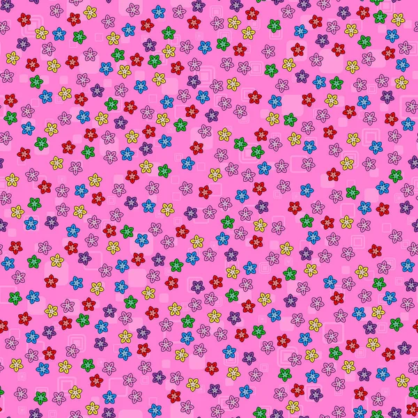 Patrón Inconsútil Flores Colores Sobre Fondo Blanco Diseño Impresión Papel — Vector de stock