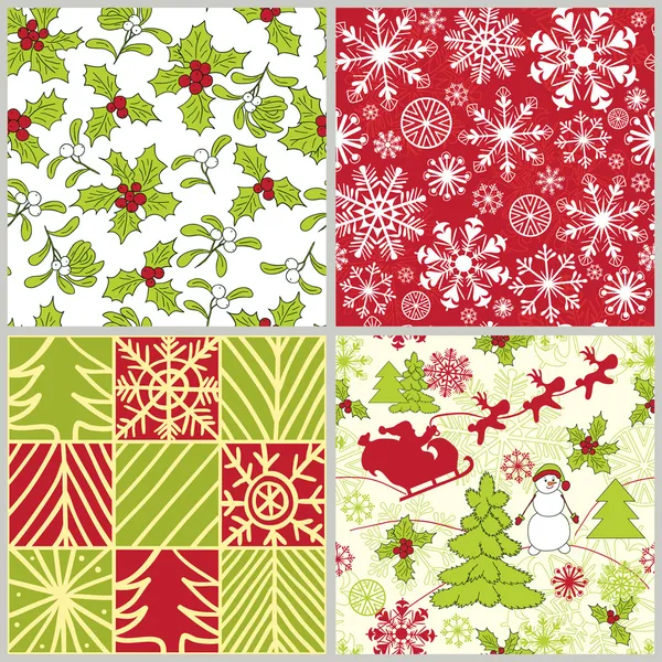 Christmas patterns collection — Stock Vector