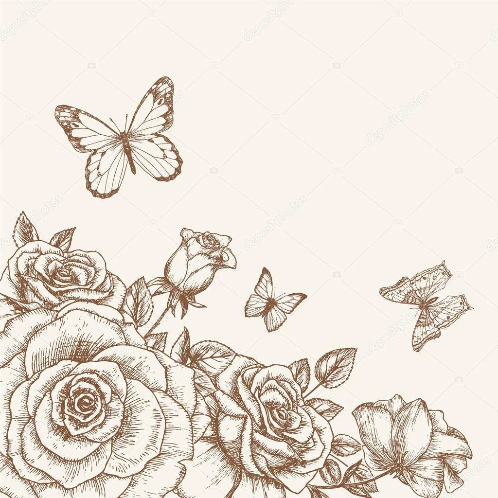 Rose and butterfly 3