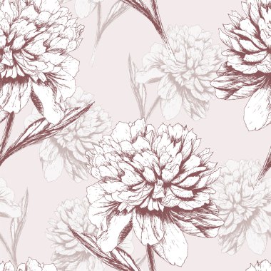 Dikişsiz Şakayık skeç desen.