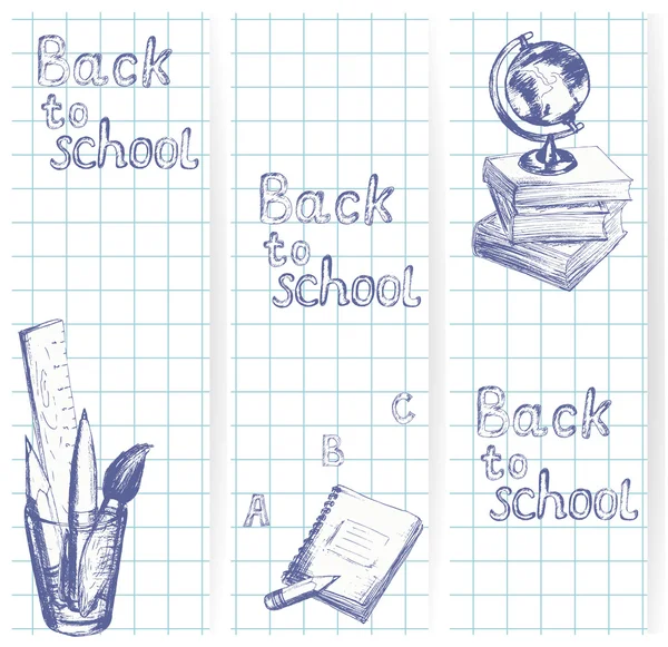 Bannières de retour à l'école — Image vectorielle