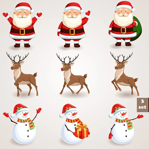 Conjunto de iconos de Navidad - 3 Vectores De Stock Sin Royalties Gratis