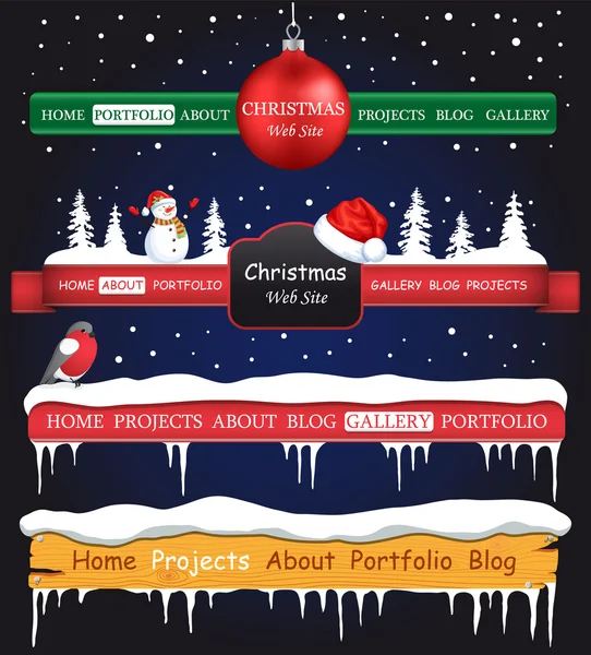 Web site christmas-elementen — Stockvector