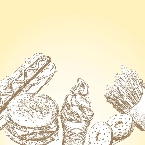 Fondo de comida rápida 7 — Vector de stock