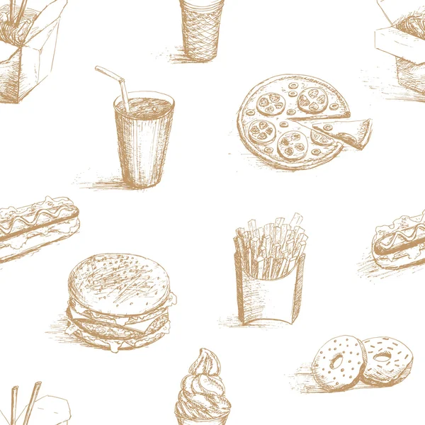 Fast food modèle sans couture — Image vectorielle