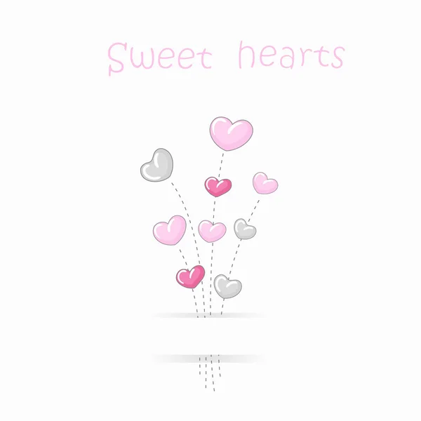 Cute hearts background — Stock Vector