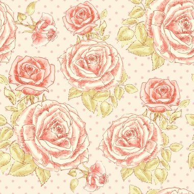 polka dot 2 gül deseni