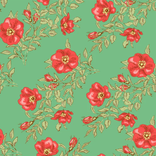 Patrón vintage sin costura floral — Vector de stock