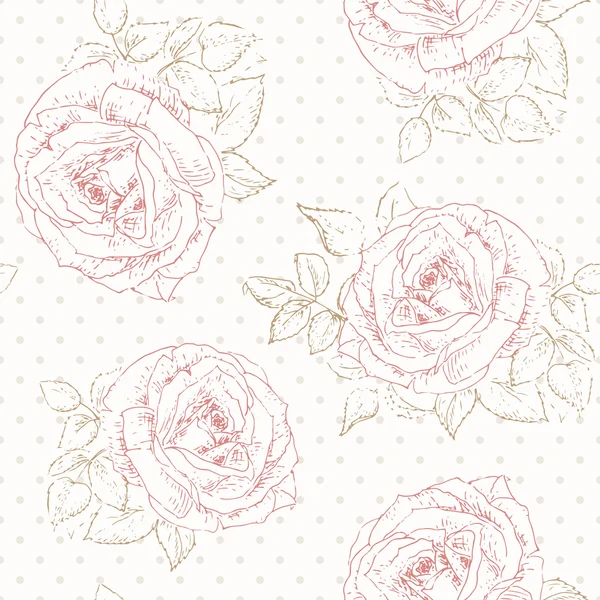 Motif rose à pois — Image vectorielle