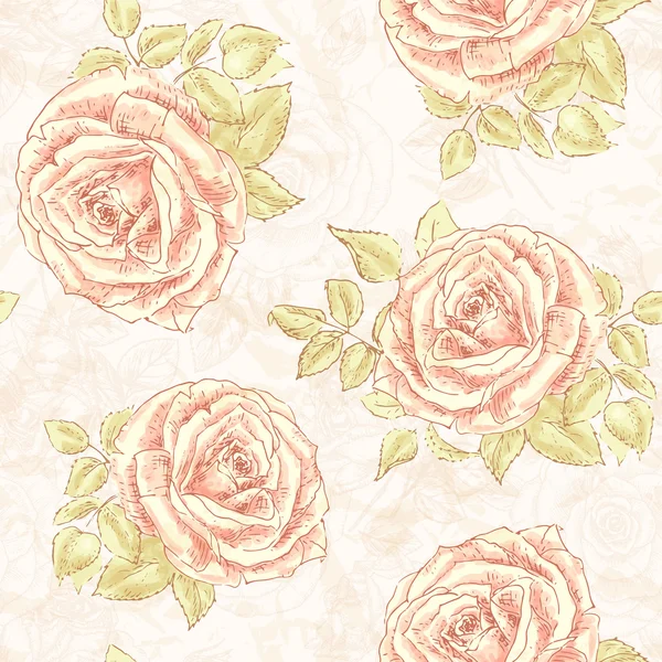 Shabby chic motif rose — Image vectorielle