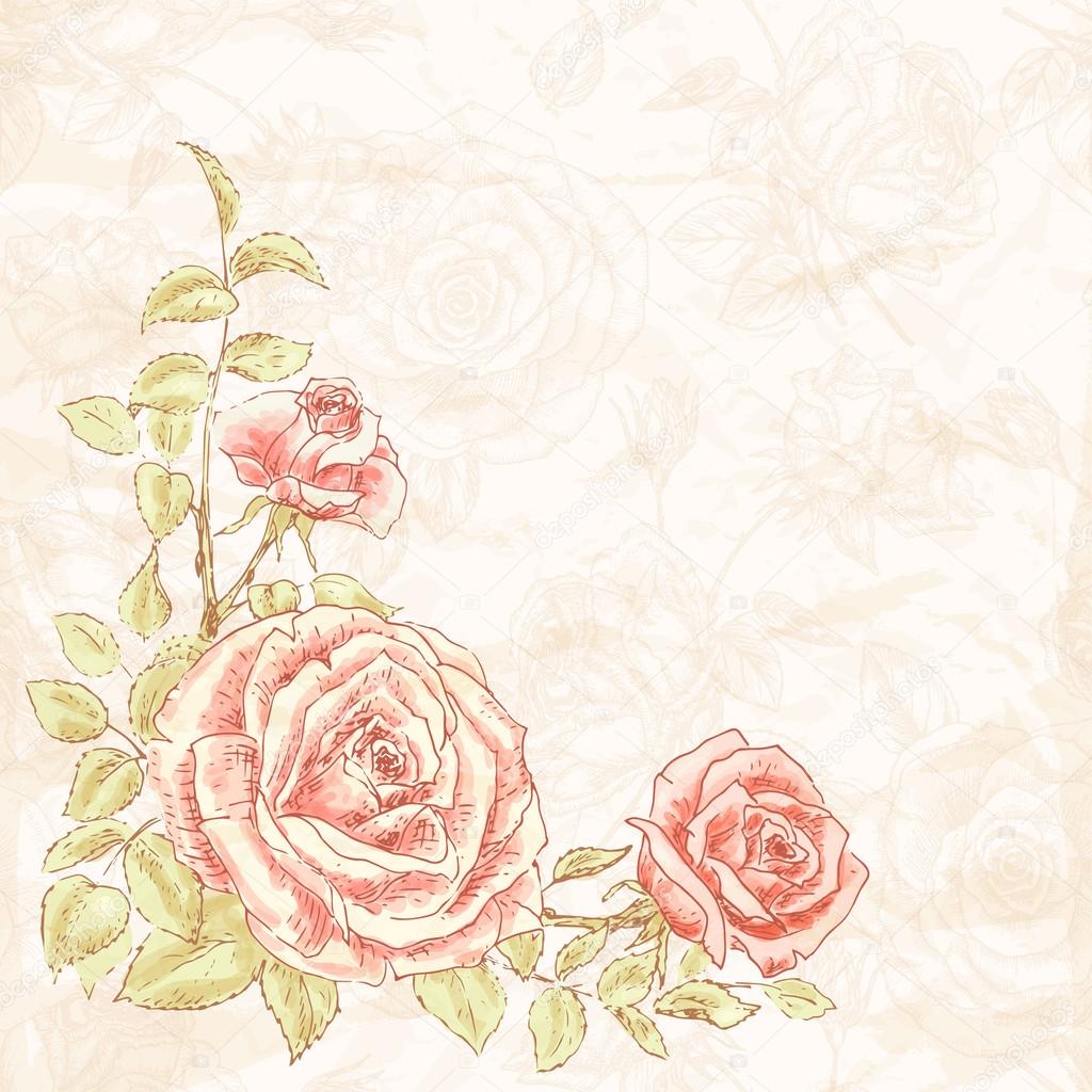 Fondo de flores vintage — Vector de stock © nordfox #49213369