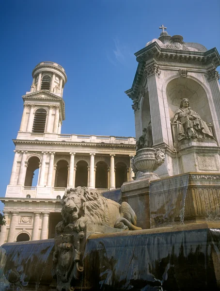 Fragment of the Fontaine Saint Sulpice. — Stock Photo, Image