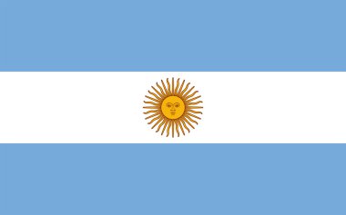 Flag of Argentina with Sun of May. clipart