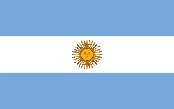 Flagge Argentiniens mit Maisonne. — Stockfoto