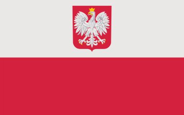 Polish flag with coat of arms. clipart