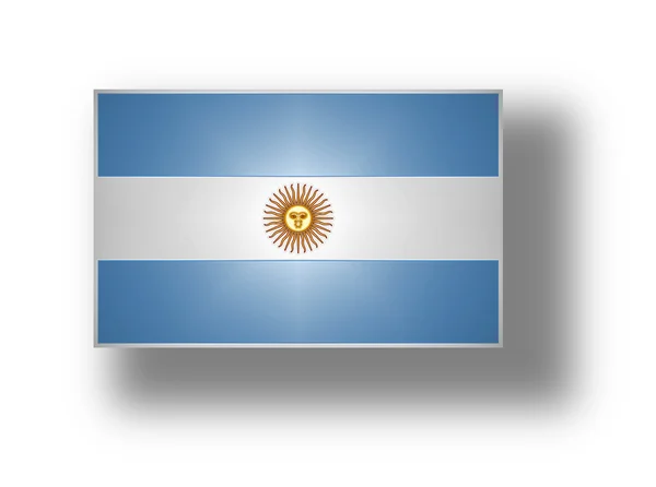 Bandera de Argentina con Sol de Mayo (estilizada I ). — Foto de Stock