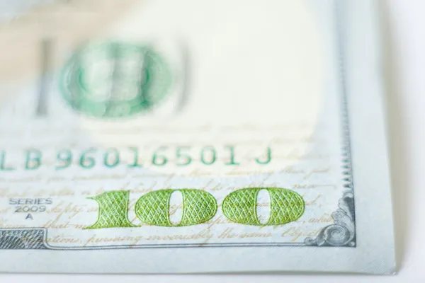 Fragment der neuen 100-Dollar-Banknote Ausgabe 2013. — Stockfoto