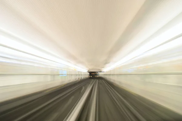 High Speed Train Driving Rails Tunnel — Stock Photo, Image