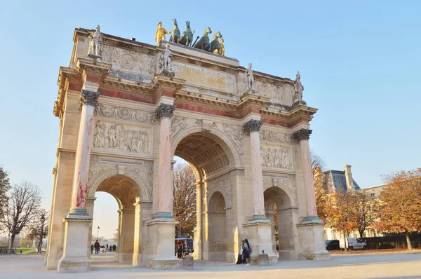 View Arc Triomphe Carrousel Paris Sunny Day — Stock Fotó